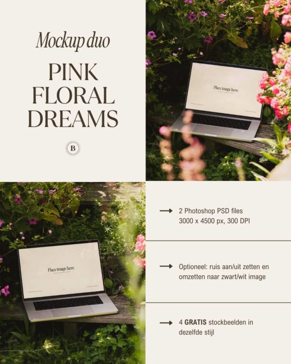 Mockup duo - Pink Floral Dreams - Image 2